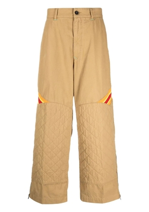 Incotex diamond-quilt straight-leg trousers - Neutrals