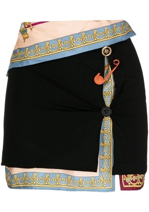 Versace safety-pin slash mini skirt - Black