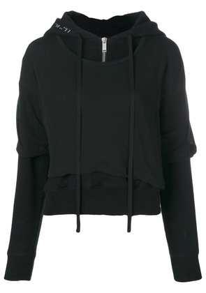 UNRAVEL PROJECT T-shirt layered hoodie - Black