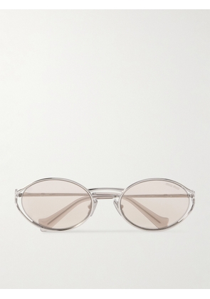 Miu Miu Eyewear - Oval-frame Silver-tone Sunglasses - One size