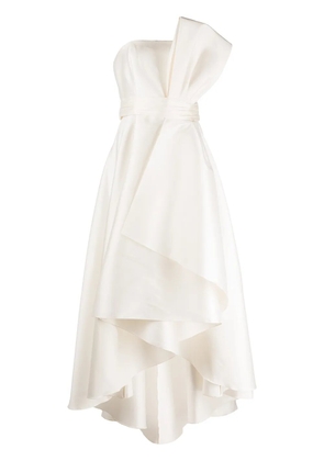Sachin & Babi Tara draped strapless gown - White