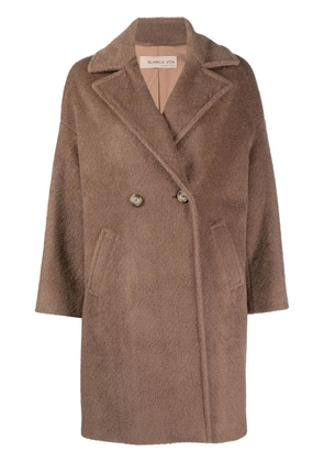 Blanca Vita Tuia textured double-breasted coat - Brown