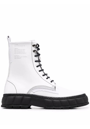 Virón 1992 logo-print ankle boots - White