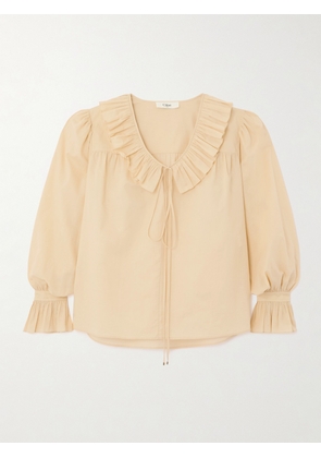 Chloé - Ruffled Cotton-voile Blouse - Neutrals - FR 34,FR 36,FR 38,FR 40,FR 42,FR 44,FR 46