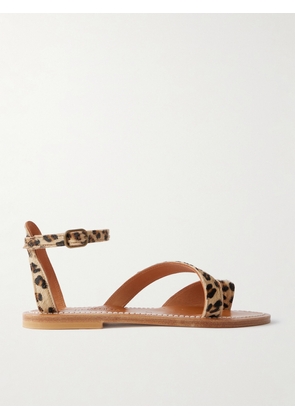 K Jacques St Tropez - Anaelle Leopard-print Pony Hair Sandals - Animal print - IT35,IT36,IT37,IT38,IT39,IT40,IT41,IT42