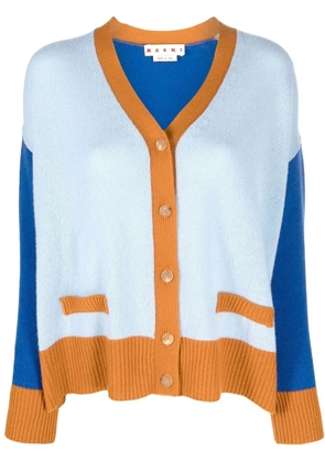 Marni contrasting-trim knit cardigan - Blue