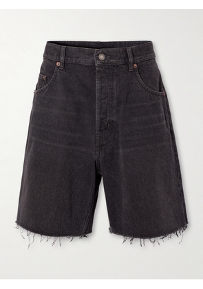 SAINT LAURENT - Frayed Denim Shorts - Black - 24,26,27,28,29