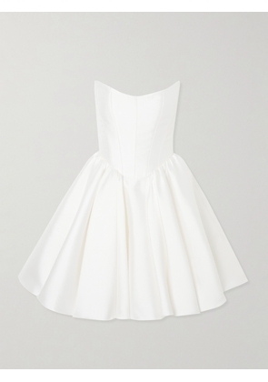 Halfpenny London - Juno Strapless Mikado Mini Dress - Ivory - 1,2,3,4,5