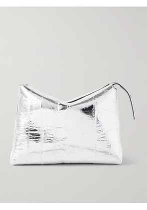 KHAITE - Lina Metallic Crinkled-eel Pouch - Silver - One size
