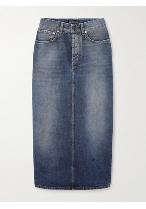 Balenciaga - Distressed Denim Midi Skirt - Blue - FR 36,FR 38