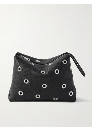 KHAITE - Lina Eyelet-embellished Textured-leather Pouch - Black - One size