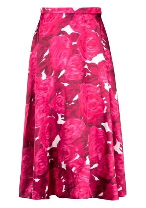 Valentino Garavani blurred rose-print skirt - Pink