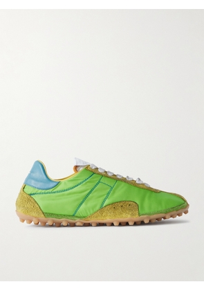 Maison Margiela - Sprinter Leather And Brushed Suede-trimmed Shell Sneakers - Green - IT35,IT36,IT37,IT38,IT39,IT40,IT41