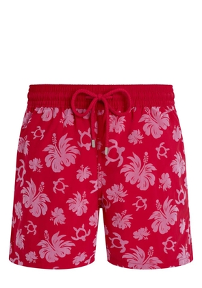 Vilebrequin Swim Shorts Flocked Turtle Heart Tahiti - Red
