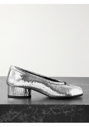 Maison Margiela - Tabi Ballerina Split-toe Metallic Cracked-leather Pumps - Silver - IT35,IT35.5,IT36,IT36.5,IT37,IT37.5,IT38,IT38.5,IT39,IT39.5,IT40,IT40.5,IT41