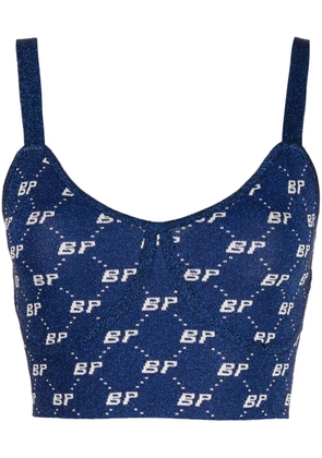 Baum Und Pferdgarten intarsia-knit logo cropped vest - Blue