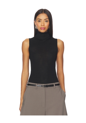 EAVES Alaska Sleeveless Knit Mockneck in Black. Size L. Also in M, S, XS, XXS.