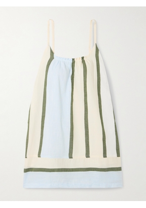lemlem - Zina Striped Cotton-blend Mini Dress - Green - x small,small,medium,large