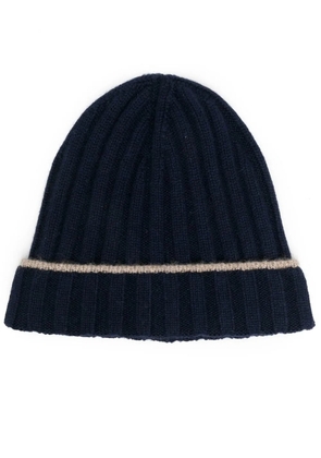 Brunello Cucinelli cashmere ribbed beanie - Blue