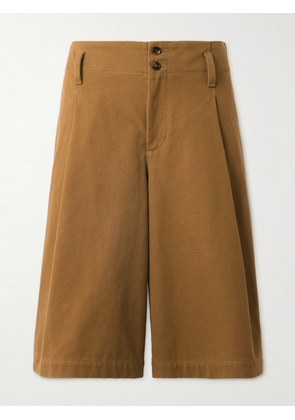 Chloé - Pleated Cotton-canvas Shorts - Brown - FR 34,FR 36,FR 38,FR 40,FR 42,FR 44