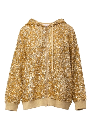 Valentino Garavani sequinned zip-up hoodie - Gold