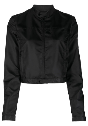 MM6 Maison Margiela logo-patch cropped jacket - Black