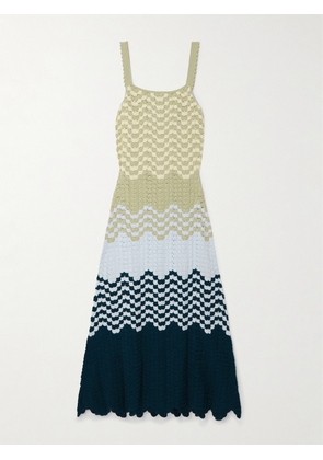ESCVDO - Marea Crocheted Cotton Maxi Dress - Blue - x small,small,medium,large,x large