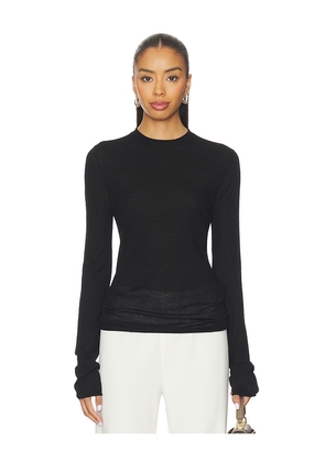 EAVES Amiya Long Sleeve Knit Top in Black. Size L. Also in M, S, XL, XS, XXS.