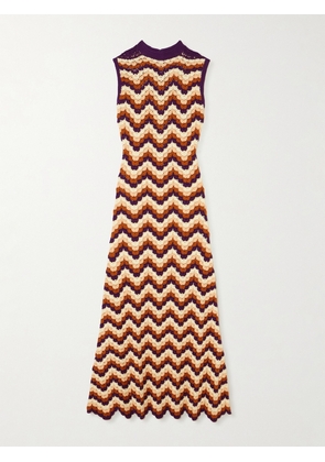 ESCVDO - Amazonas Scalloped Crocheted Cotton Maxi Dress - Brown - x small,small,medium,large,x large