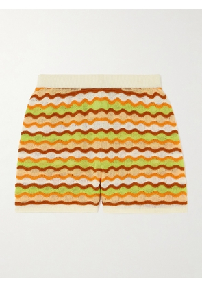 ESCVDO - Mullu Striped Cotton Shorts - Orange - x small,small,medium,large