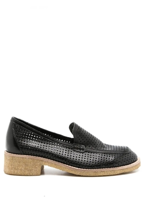 Sarah Chofakian Ronnie perforated loafers - Black
