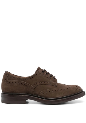 Tricker's brogue-detail suede Derby shoes - Brown