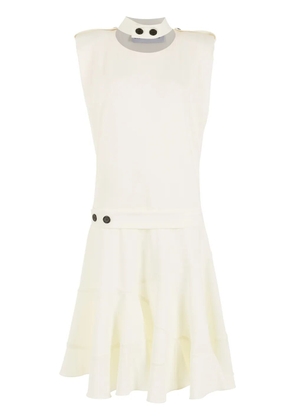 Gloria Coelho two-tone button-detail dress - White