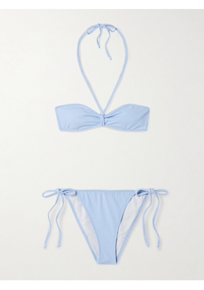 Lisa Marie Fernandez - Gathered Crepe Halterneck Bikini - Blue - 1,2,3,4
