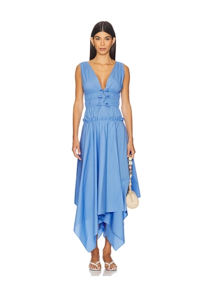 AKNVAS Zelie Cotton Poplin Dress in Blue. Size 0. Also in 10, 2, 4, 6, 8.