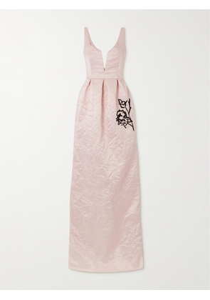 Erdem - Embellished Crinkled-taffeta Gown - Pink - UK 4,UK 6,UK 8,UK 10,UK 12,UK 14