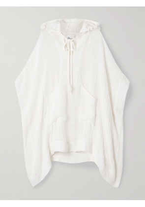Lisa Marie Fernandez - Hooded Crinkled Linen-blend Gauze Poncho - White - XS/S,M/L