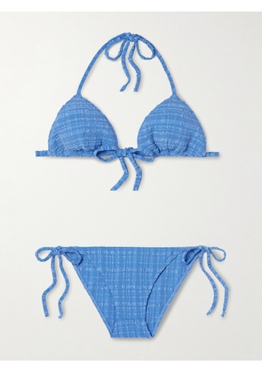 Lisa Marie Fernandez - Striped Seersucker Triangle Bikini - Blue - 1,2,3,4