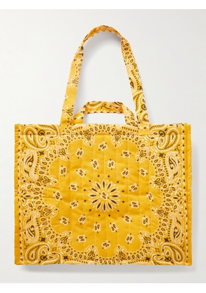 CALL IT BY YOUR NAME - Maxi Cabas Quilted Bandana-print Cotton-poplin Tote - Yellow - One size