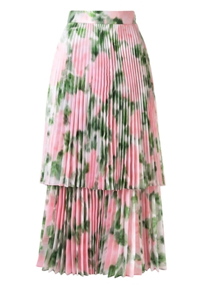 Richard Quinn floral print pleated skirt - Pink