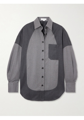Stella McCartney - Oversized Paneled Wool-twill Shirt - Gray - IT36,IT38,IT40,IT42,IT44,IT46,IT48,IT50