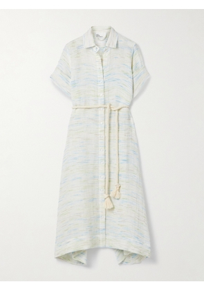 Lisa Marie Fernandez - Belted Linen-blend Tweed Midi Shirt Dress - Cream - 1,2,3,4
