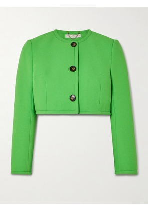 Emilia Wickstead - Lizette Cropped Wool-crepe Jacket - Green - UK 6,UK 8,UK 10,UK 12,UK 14,UK 16
