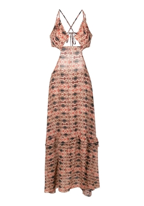 Amir Slama floral-print cut-out dress - Multicolour
