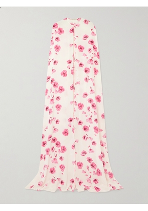 Emilia Wickstead - Clarette Floral-print Silk Crepe De Chine Cape - White - UK 4,UK 6,UK 8,UK 10,UK 12,UK 14