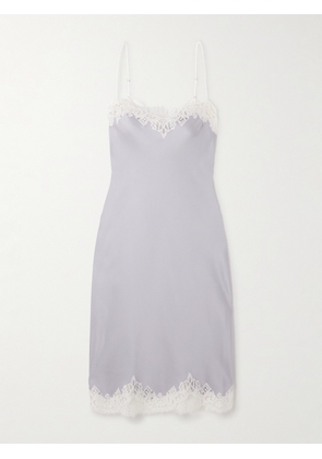 Stella McCartney - Lace-trimmed Satin-crepe Dress - Purple - IT34,IT36,IT38,IT40,IT42,IT44,IT46,IT48,IT50
