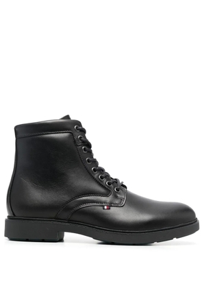 Tommy Hilfiger lace-up leather boots - Black