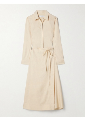 Proenza Schouler White Label - Lato Linen-blend Midi Wrap Dress - Neutrals - US0,US2,US4,US6,US8,US10,US12