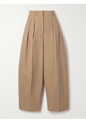 Altuzarra - Dash Pleated Cotton-twill Barrel-leg Pants - Neutrals - FR 34,FR 36,FR 38,FR 40,FR 42,FR 44,FR 46