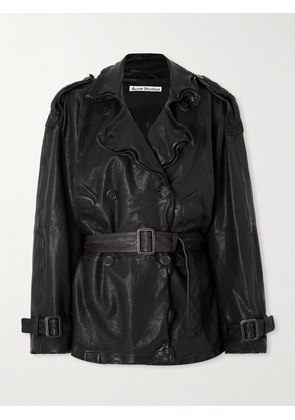 Acne Studios - Double-breasted Belted Leather Jacket - Black - FR 32,FR 34,FR 36,FR 38,FR 40